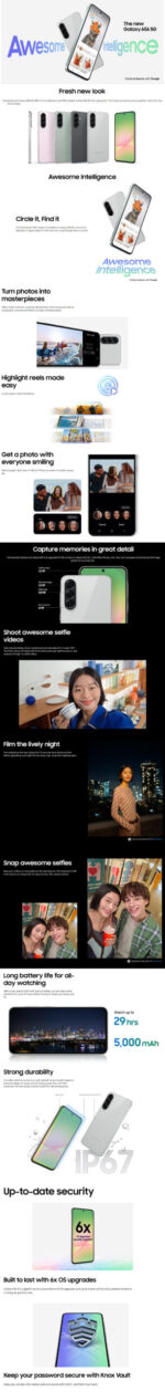 SAMSUNG GALAXY A56 5G 8+256GB 6.7" AWESOME LIGHTGRAY EUROPA - immagine 2