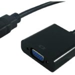 ADATTATORE HDMI-VGA M/F BK CON CAVO 0,15MT