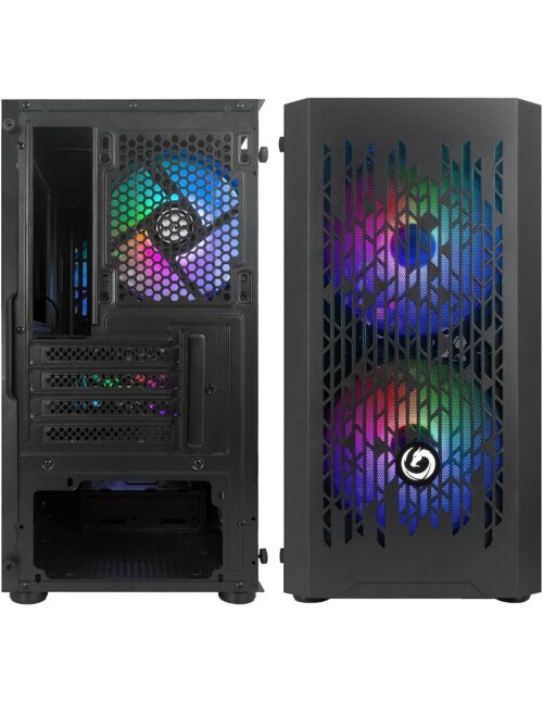 CASE MINI TOWER NO PSU BLITZ R24 3USB3 0,5MM SPCC 3FAN RAINBOW BLACK - immagine 2