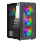 CASE MID-TOWER NO PSU RODAN R602 2USB3 0,5MM SPCC BLACK 4*FAN ARGB