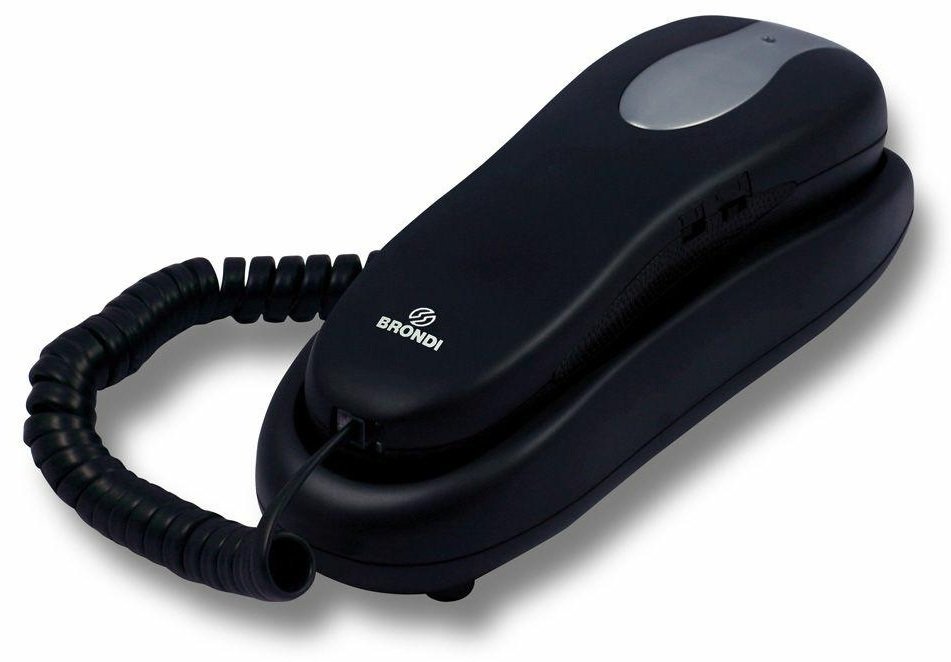 10271601_1.jpg TELEFONO FISSO BRONDI NEMO NERO TASTIERA INTEGRATA/10 NUMERI MEMORI - immagine 1