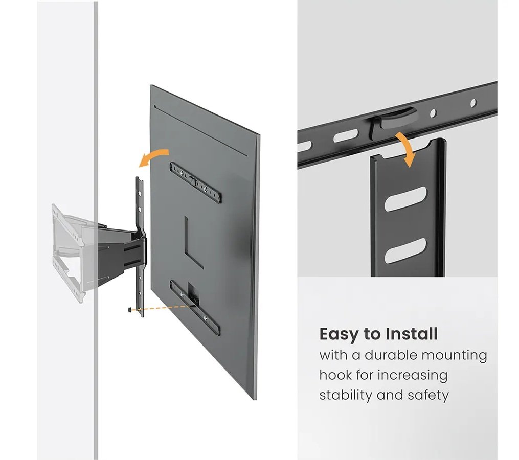 17.99.1188-3_1.jpg STAFFA TV/MONITOR 43/90 BK NEW MAX 50KG MAX VESA 600*400 TILT - immagine 1