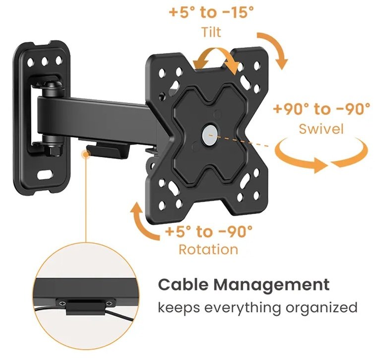 17.99.1230-8_1.jpg STAFFA TV/MONITOR 13/32 BK NEW MAX 20KG MAX VESA 100*100 BRACCIO - immagine 1