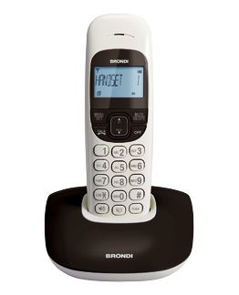 19413450-8068 TELEFONO CORDLESS BRONDI NICE BICOLORE NERO/BIAN RUBRICA/ID CALL - immagine 1