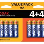 BATTERIA AA 1,5V LR6 KODAK MAX ALCALINE 8PZ