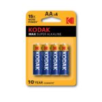 BATTERIA AA 1,5V LR6 KODAK MAX ALCALINE 4PZ