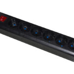 PRESA MULTIPLA LINK 6 SCHUKO CON INTERRUTTORE CAVO 1,5MT NERA