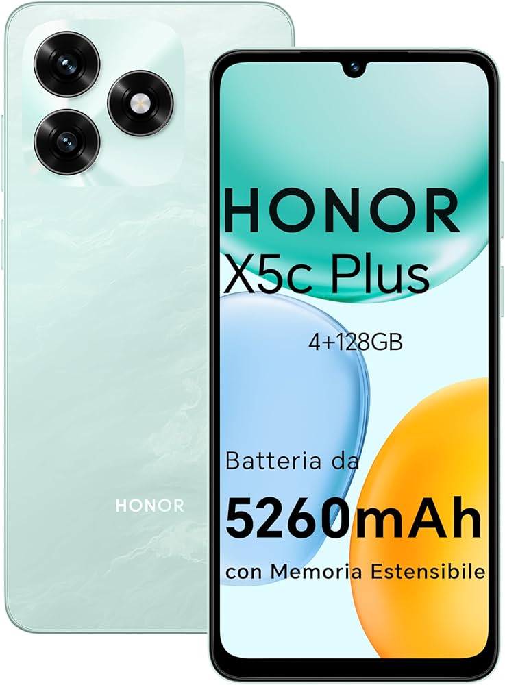 6936520876181_1.jpg HONOR X5C PLUS 4G 4+256GB 6.7" OCEAN
CYAN ITALIA - immagine 1