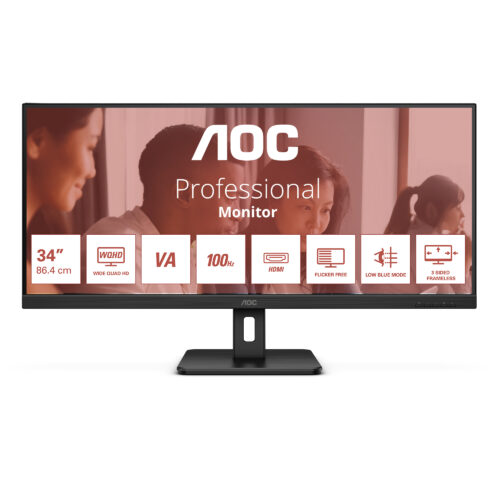 MON 34 VA 3440X1440 2 HDMI DP 100HZ AOC U34E2M MM QHD 21:9 - immagine 2