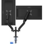 STAFFA TV/MONITOR DA TAVOLO MORSA HUB USB  DA 13 A 32 9KG GAS 2BRACCI