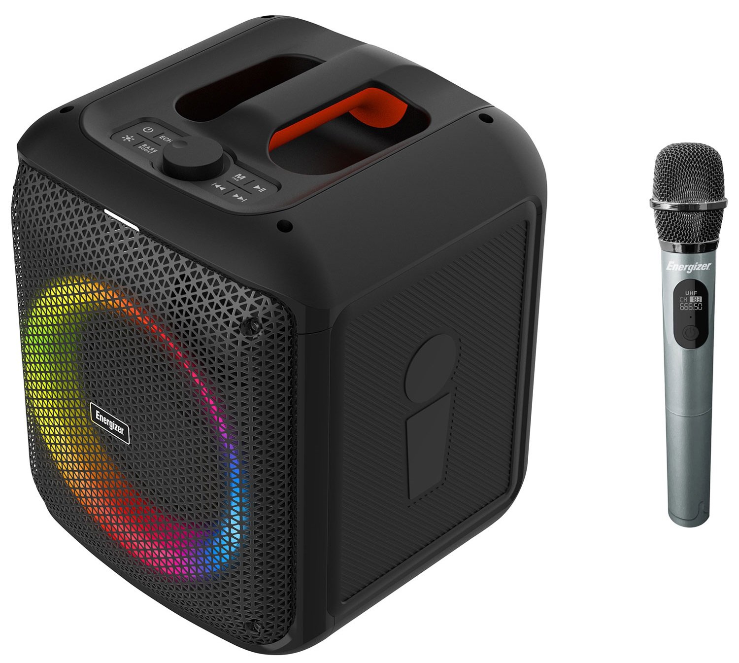 BTS458_1.jpg ENERGIZER PARTY SPEAKER BT + POWERB ANK BLUETOOTH RGB 20W + RADIO E MIC - immagine 1