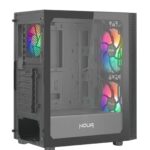 CASE MID-TOWER NO PSU ORIZON M101 1 USB3 2USB2 VETRO TEMP. RGB FAN BLK