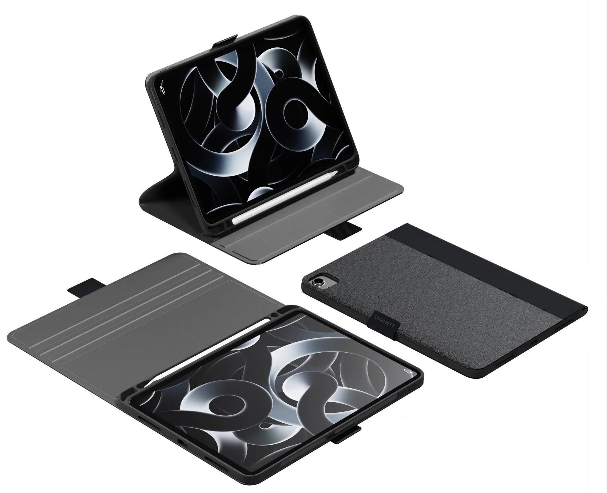 CY4977TEKVI_1.jpg CUSTODIA IPAD AIR 13 2024 BLACK WHIT HOLDER CYGNETT PRO 12.9 (2022) - immagine 1