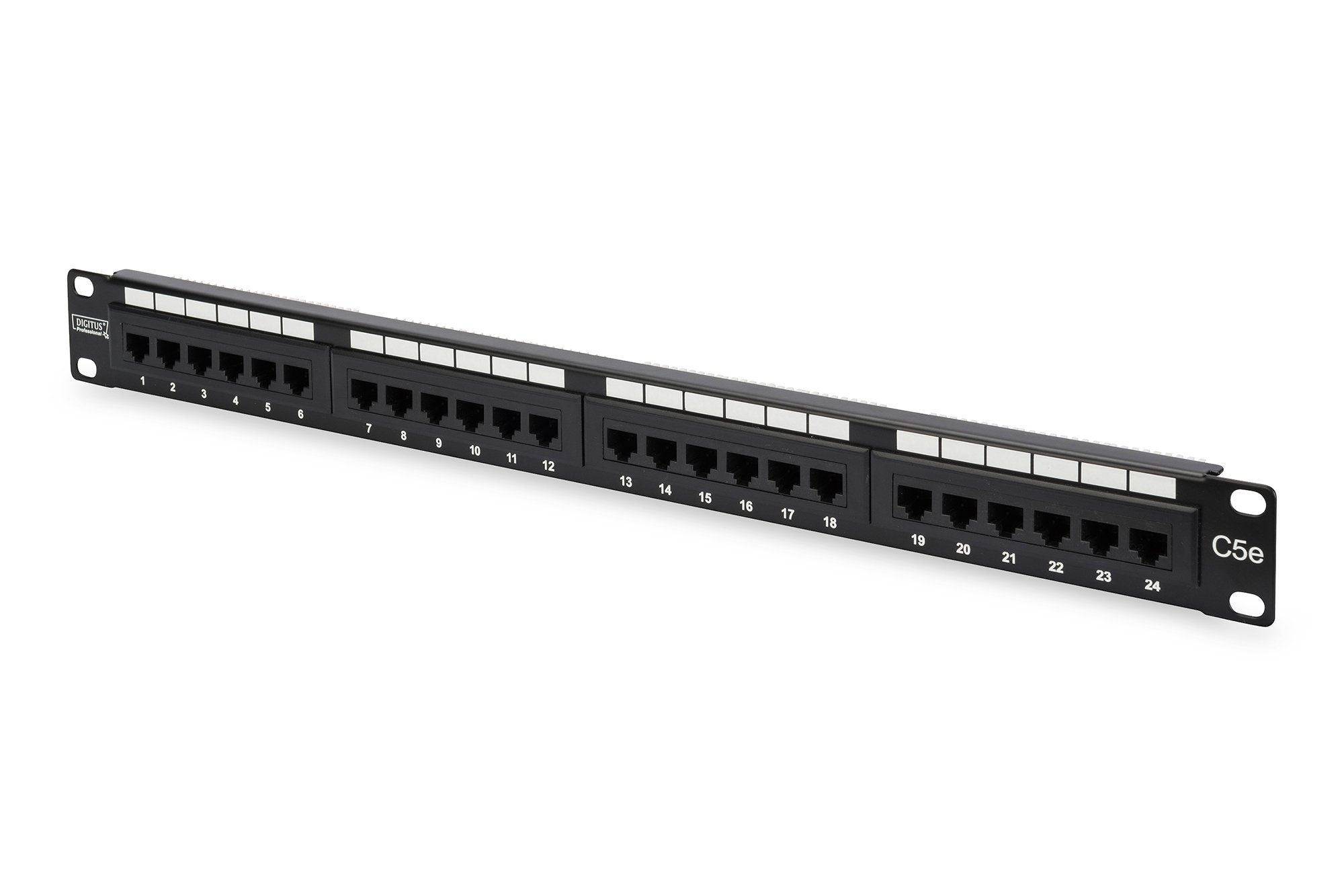 DN91524U_1.jpg PATCH PANEL 24 PORTE NON SCHERMATO UTP CAT.5E 8 POLI RJ45 RACK 19 - immagine 1