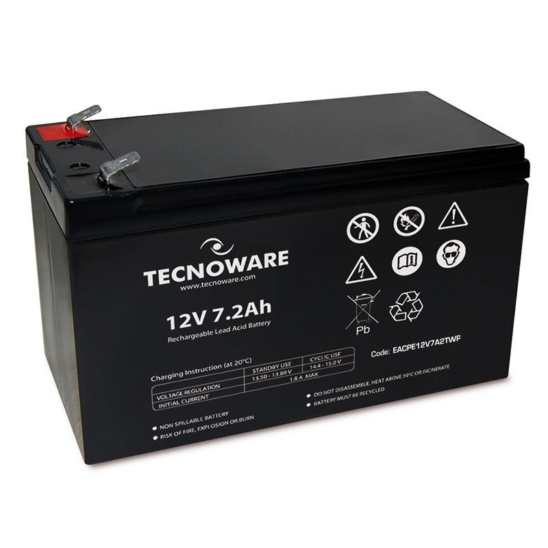 EACPE12V7A2TWP_1.jpg BATTERIA UPS TECNOWARE 12VDC 7.2AH HIGH ERMETICA AL PIOMBO - immagine 1