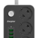 PRESA MULTIPLA ENERGIZER 3 SCHUKO + 6 USB A CON INTERRUTTORE