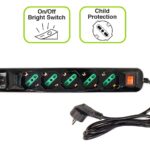 PRESA MULTIPLA TECNOWARE 5 SCHUKO 1*USB-A 1*USB-C INTERRUTTORE NERA