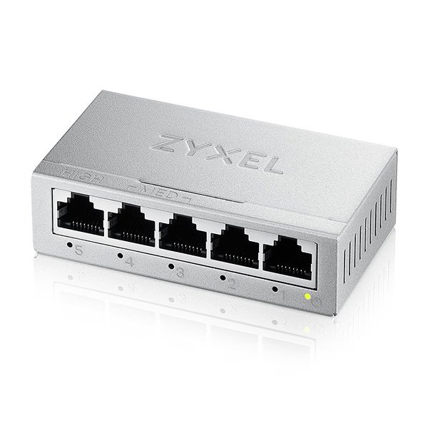 GS-105BV5-EU0101F_1.jpg SWITCH 5P GIGABIT ZYXEL METAL CASE 10 GBPS UNMANAGED 5X10/100/1000 - immagine 1