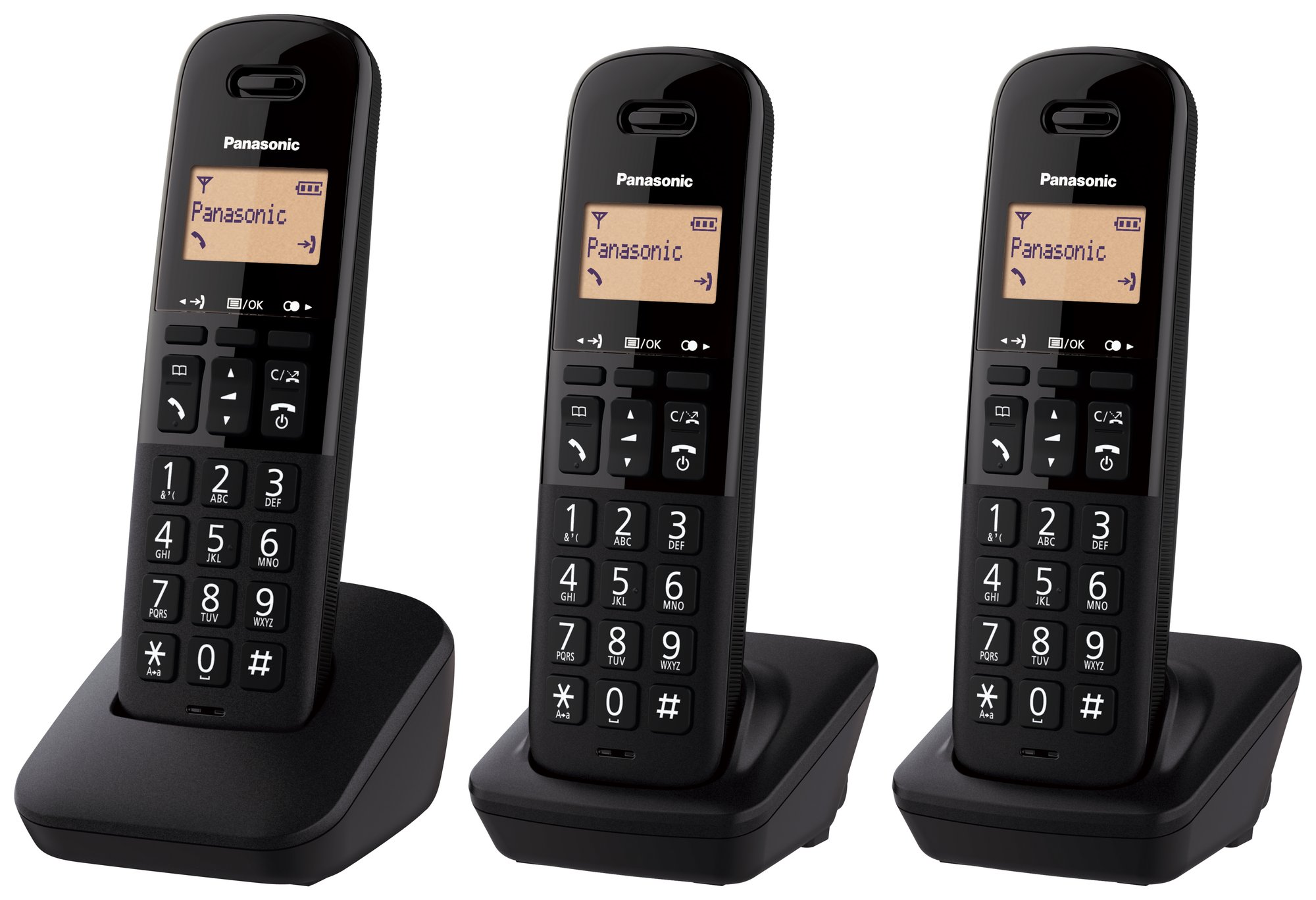 KX-TGB613JTB_1.jpg TELEFON0 CORDLESS PAN TGB612 NERO TRIO 18ORE/ID CHI./RUBRICA 50 NUM. - immagine 1
