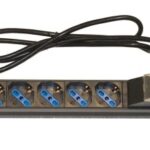 ARMADIO RACK MULTIPRESA 6 PRESE 19 TRIPOLARI/SCHUKO MAGNETOTERMICA