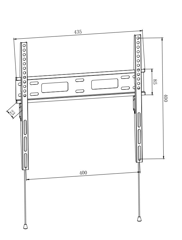 LKBR54_1.jpg STAFFA TV/MONITOR 32/55 VESA 50KG MAX50KG/400*400 27MM DISTANZA MURO - immagine 1