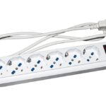 PRESA MULTIPLA LINK 6 SCHUKO X UPS SPINA IEC C14 CON INTERRUTT. BIANCA