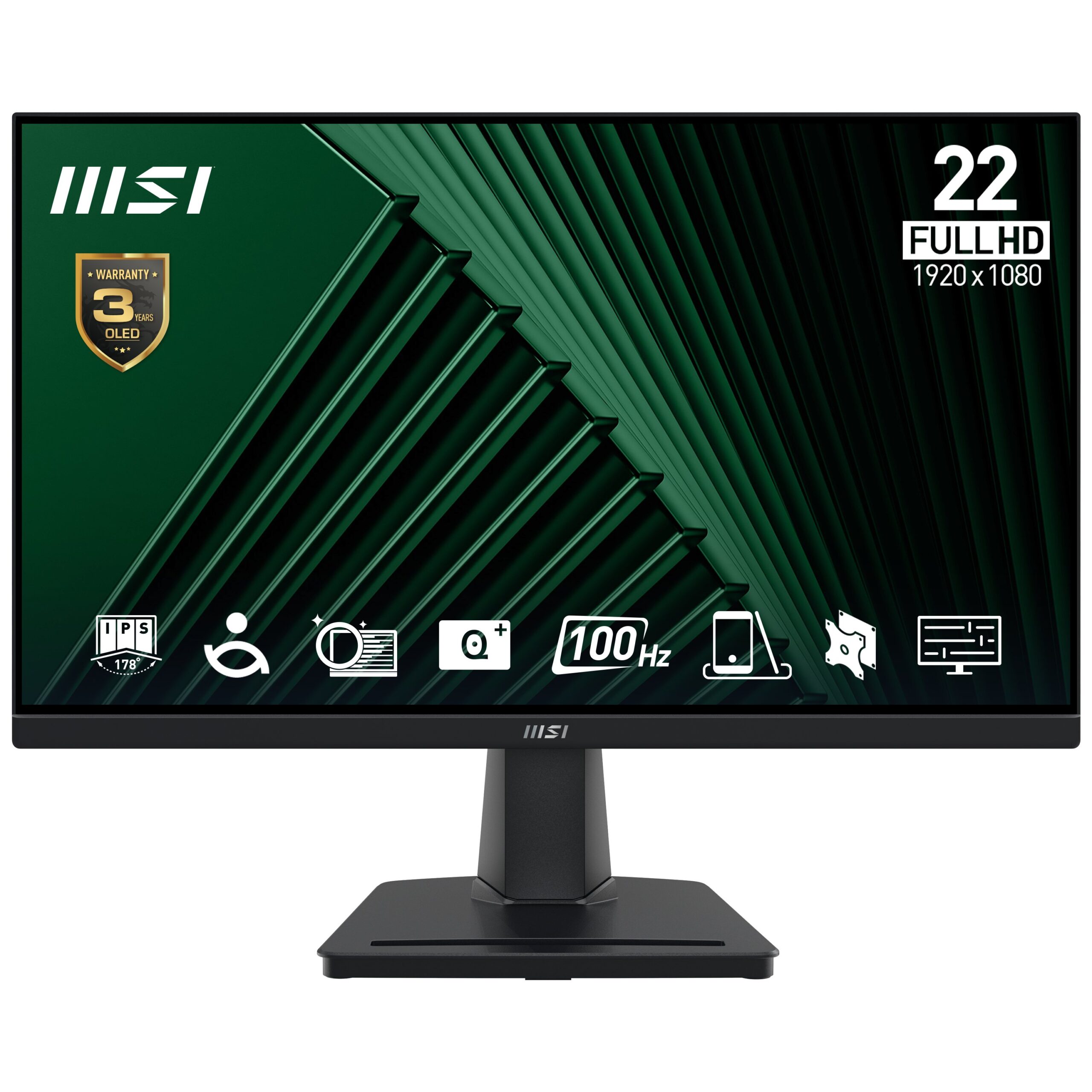 PRO MP225V_1.jpg MON 21,5 IPS HDMI VGA 16:9 100HZ MSI PRO MP225 BLACK VESA FHD - immagine 1