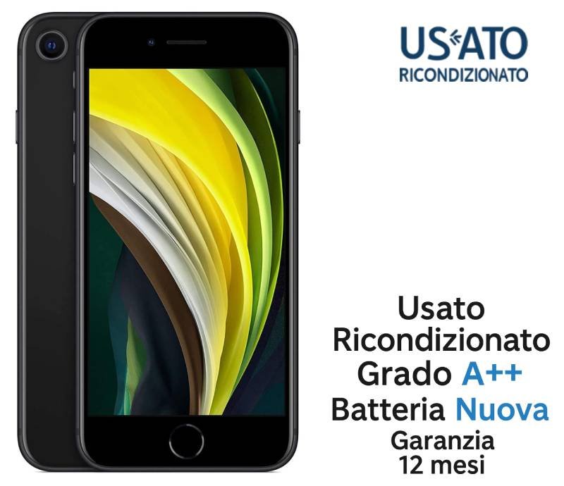 REFAP5002A_1.jpg IPHONE SE 2 256GB RICOND. BLACK GRADO A++ GARANZIA 1Y BATT.NUOVA - immagine 1