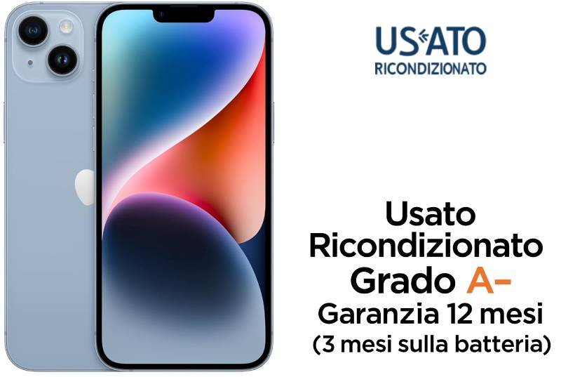 REFAP5015A_1.jpg IPHONE 14 PLUS 128GB RICOND. BLUE GRADO A - GARANZIA 1Y/ 3 MESI BATT - immagine 1