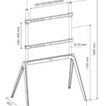 STAFFA  PAVIMENTO PER TV 55-86 LOAD 60KG 600X400 BIANCO METAL