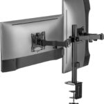 STAFFA TV/MONITOR DA TAVOLO MORSA DIMENSIONI DA 13 A 32 2 MONITOR