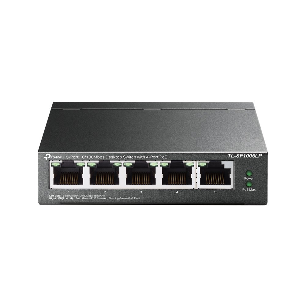 TL-SF1005LP_1.jpg SWITCH 5P 10/100MBPS DI CUI 4P POE 41W POE POWER PLUG AND PLAY - immagine 1