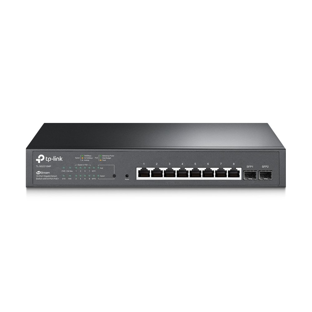 TL-SG2210MP_1.jpg SWITCH 10P GIGABIT RJ45 (8P POE+ 2P SFP) 150W POE POWER - immagine 1