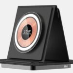 FOLDING 3IN1 15W COMP.MAGSAFE VETRO DUDUU SIMILPELLE  NERO