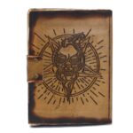 Leather Pentagon & Skull with Burns Detail Notebook (18x13 cm) - immagine 5