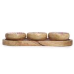 Mango Wood Tray with 3 Bowls - Pretty Floral - immagine 4