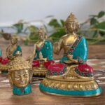 Brass Buddha Figure - Med Head - 8 cm - immagine 2