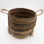 Bananna Leaf & Seagrass Large Baskets - Natural Browns- Set of 3 - immagine 3