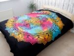 Double Cotton Bedspread + Wall Hanging - Black Hamsa 230cm x 200cm - immagine 4