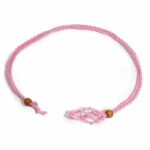 Crystal Gemstone Necklace Cord 45cm/18inch - Pink - immagine 5
