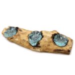 Molton Glass Flat Triple Candle Holder on Wood - immagine 5