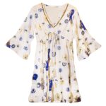Nomad Sari Evil Eye Dress – White, Blue & Gold – Size M/L - immagine 4