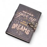 Leather Printed Notebook – Never Give Up On Your Dreams -  17.8×12.7 cm - immagine 6