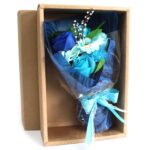 Boxed Hand Soap Flower Bouquet - Blue - immagine 2