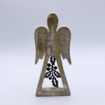 Mango Wood Angel - Whitewash with Iron Decor Cut Out - immagine 3