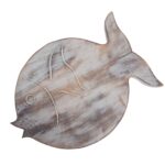 Albasia Wood Fish Stand - Whitewash - immagine 5