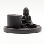Multi Purpose Buddha Incense Plate - Ceramic Matt Black - immagine 8