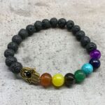 Lava Stone Bracelet - Hamsa Chakra - immagine 2