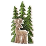 Lost in the Forrest -  Stag in the Forrest 3D Wooden Decoration - 25x15cm - immagine 3