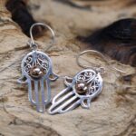 Silver & Gold Earring - Hamsa - immagine 8